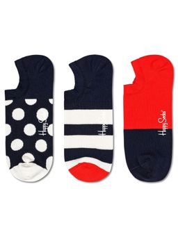 Happy Socks - Unisex Multi-Color Big Dot No Show Socks (Pack of 3)