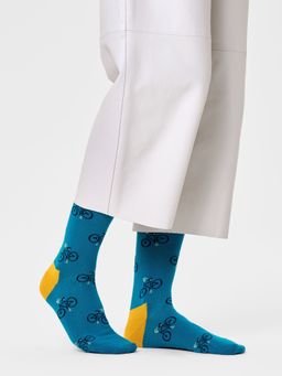 Happy Socks - Unisex Turquoise Bike Socks