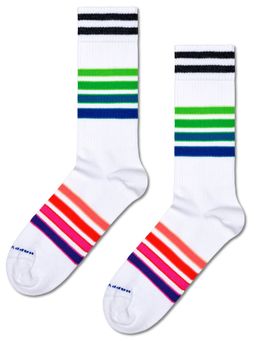 Happy Socks - Unisex White Street Stripe Sneaker Socks