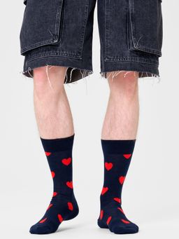 Happy Socks - Unisex Navy Blue Heart Socks