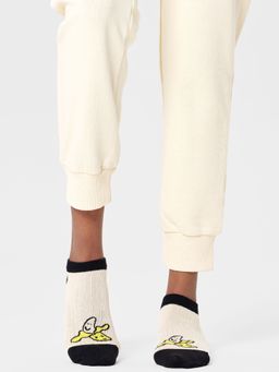 Happy Socks - Unisex White Banana Low Socks