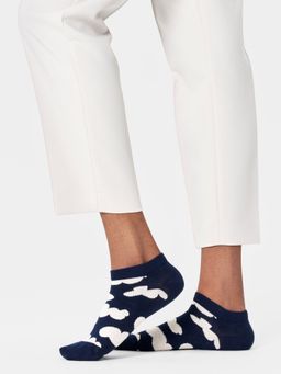 Happy Socks - Unisex Navy Blue Cloudy Low Socks