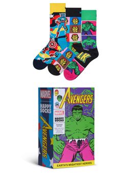 Happy Socks - Unisex Multi-Color MARVEL Avengers Socks (Pack of 3)