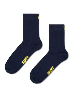 Happy Socks - Unisex Navy Blue Solid 1/2 Crew Socks