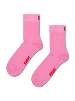 Happy Socks - Unisex Pink Solid 1/2 Crew Socks