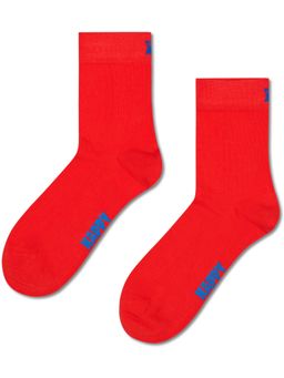 Happy Socks - Unisex Red Solid 1/2 Crew Socks