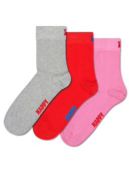 Happy Socks - Unisex Multi-Color Solid Half Crew Socks (Pack of 3)