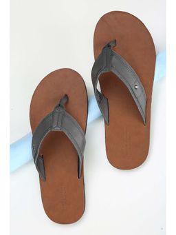 Louis Philippe - Solid Brown Flip Flops