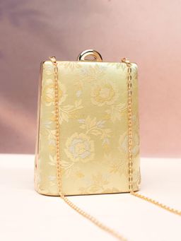 ARTKLIM - Art Klim Mustard Bloom Clutch Bag with Detachable Strap