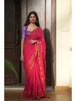 Suta - Women's Pink Woven Saree Without Blouse
