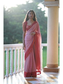 Suta - Women's Pink Woven Saree Without Blouse