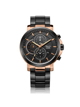 Alexandre Christie - 6350 MCB Chronograph For Men - Rose Gold Black