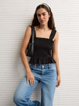 American Eagle - Women Smocked Crop Top