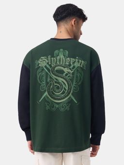 The Souled Store - Men Green Graphic Oversized T-Shirt