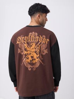 The Souled Store - Men Brown Graphic Oversized T-Shirt