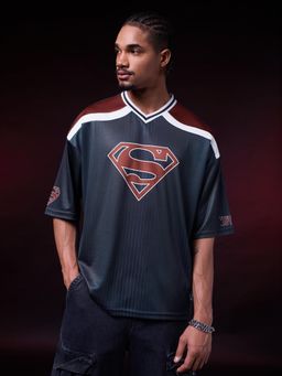 The Souled Store - Men Navy Blue Oversized T-Shirt