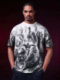 The Souled Store - Men White Graphic Oversized T-Shirt