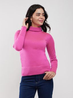 FableStreet - Pink Livsoft Turtle Neck Sweater