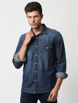 Pepe Jeans - Hank Western Denim Navy Blue Shirt