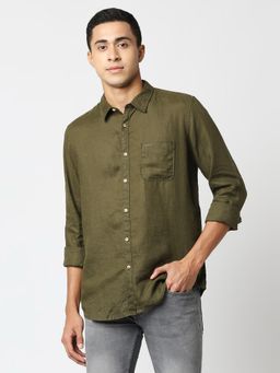 Pepe Jeans - Kingsman Pure Linen Olive Shirt