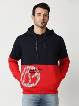Pepe Jeans - Simba Colourblock Hooded Navy Blue Sweatshirt