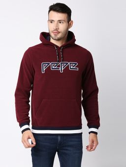 Pepe Jeans - Len Hooded Burgundy Sweatshirt