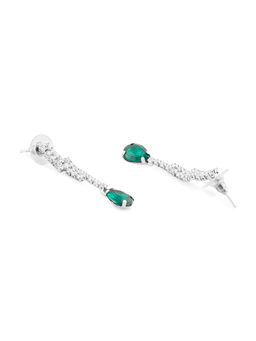 Zaveri Pearls - Green Diamonds Contemporary Necklace Earring and Ring Set-ZPFK15830