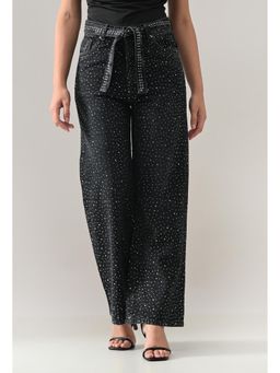 ANNY - Women Crystal Embellishment Jeans with Belt