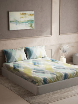 Ddecor Live Beautiful - Double Bedsheet with 2 Pillow Covers, 144 TC Multicolour