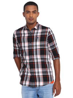 Lee - Men Black Checked Slim Fit Shirt