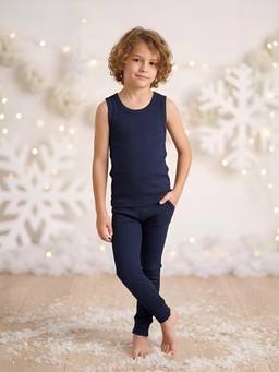 Kanvin - Boys Cotton Round Neck Thermal Set - Navy Blue