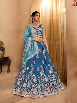 Panchhi - Women Silk Embroidery Semi Stitched Lehenga and Unstitched Choli & Dupatta