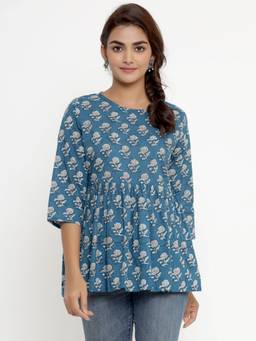 Miravan - Cotton Floral Print Tunic For Womens
