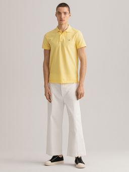 GANT - Men Yellow Solid Slim Polo T-shirt