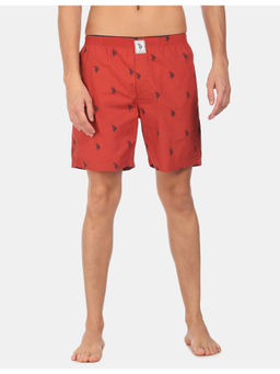 U.S. POLO ASSN. - Men Rust I108 Comfort Fit Solid Cotton Boxer Orange