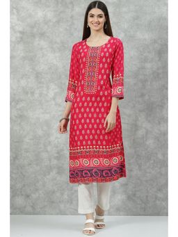 Biba - Pink Printed Kurta