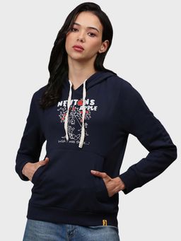 Campus Sutra - Blue Printed Sweatshirt