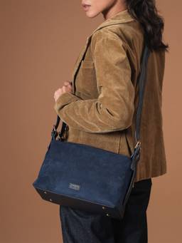 Theater - Deux Blue Suede Sling Bag (M)