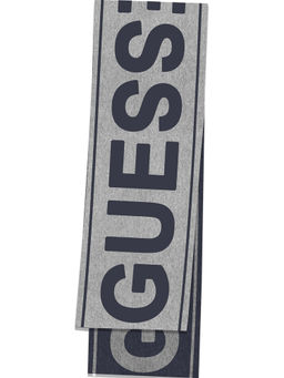 Guess - Men Grey Printed Polyamide Scarf