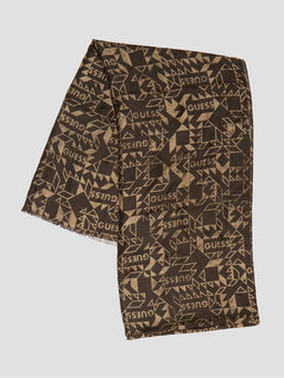 Guess - Men Brown Printed Modal Scarf