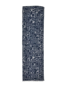 Guess - Men Blue Printed Modal Scarf