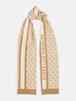 Guess - Men Beige Self-Design Polyamide Scarf