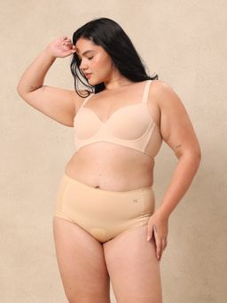 Krvvy - Airsoft Women's Beige High Coverage Seamless and Breathable Fit Boy Shorts