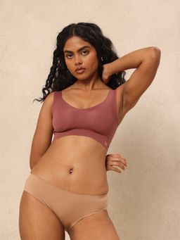Krvvy - Bronze Low Waist Seamless Mid Coverage Ventilation Holes Bikini Panty