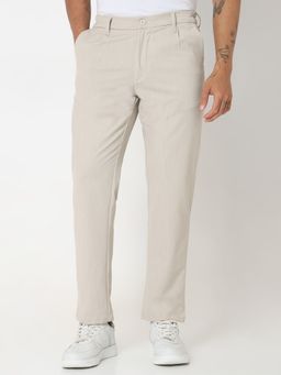 Spykar - Beige Slim Fit Cotton Trouser For Men