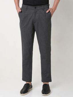 Spykar - Grey Slim Fit Cotton Trouser For Men