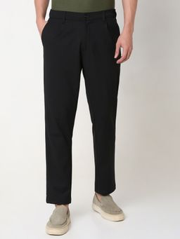 Spykar - Black Slim Fit Cotton Trouser For Men
