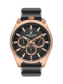 Daniel Klein - Black Color Leather Strap Watch for Men DK.1.13144-4