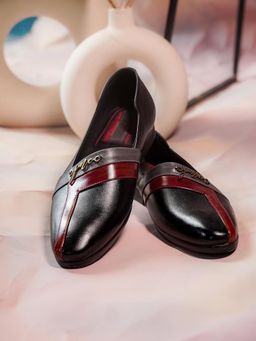 Jatin Malik - Black T-Strap Loafers