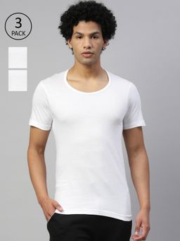 Dixcy Scott - Mens Cotton Fabric With Anti Microbial Finish Solid Vest - White (Pack of 3)